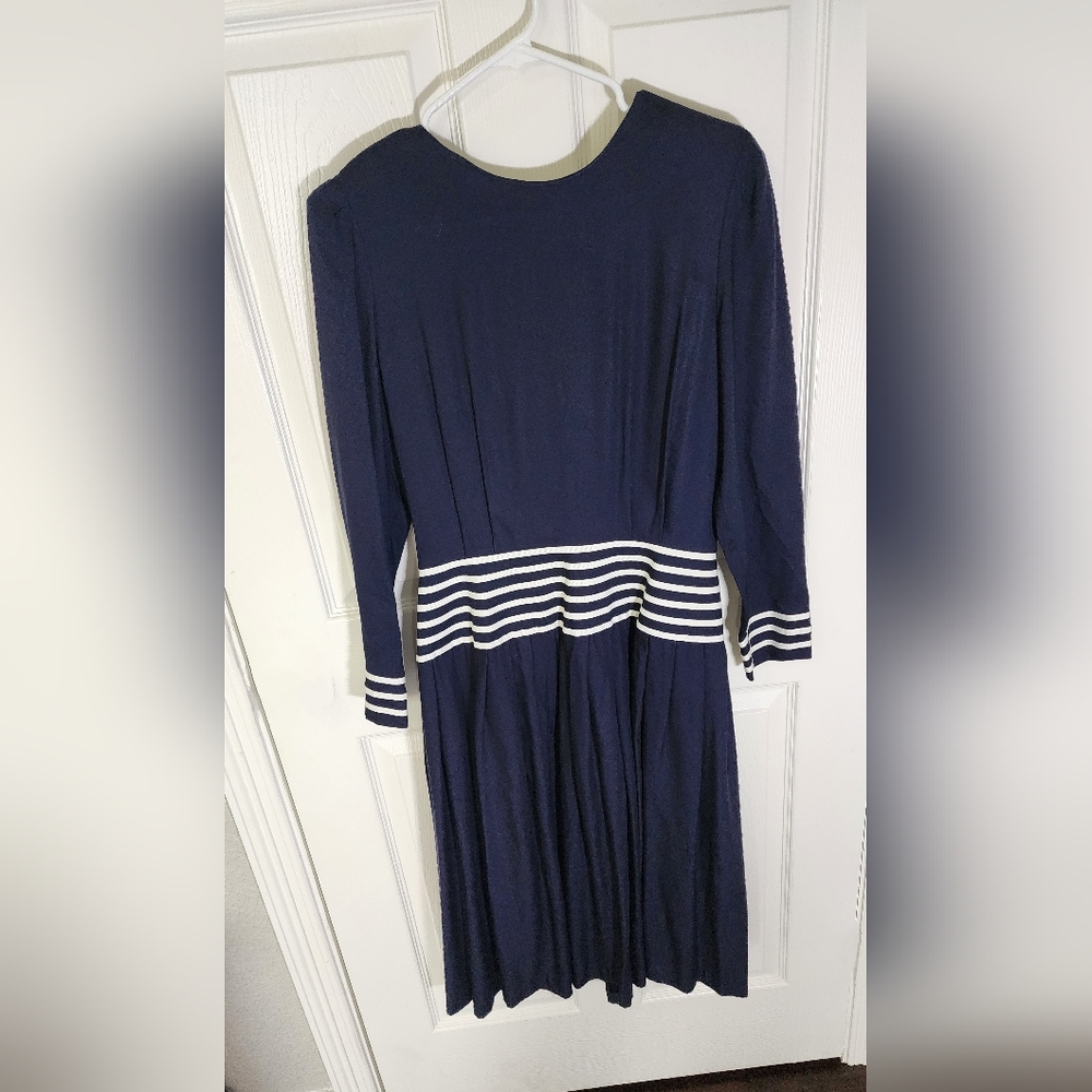 Kathy Lee for South Plaza Petites Vintage Blue Midi Dress - Picture 9 of 9